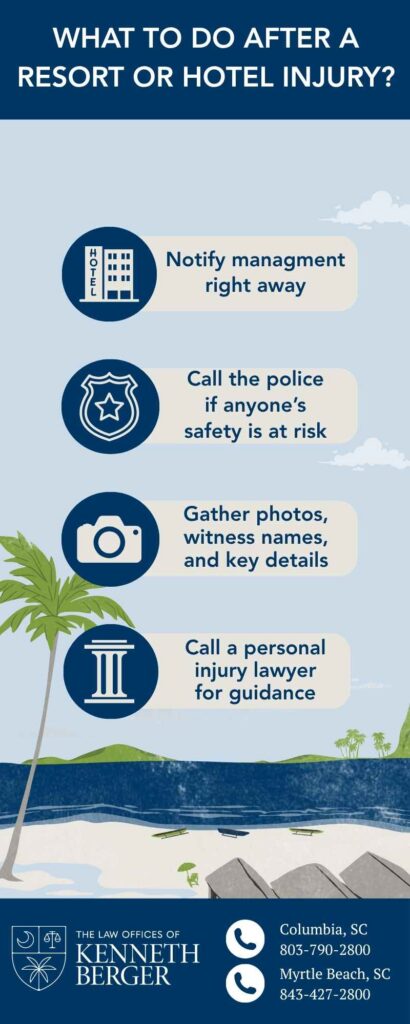 Infographic Describing What To Do After A Resort Or Hotel Injury